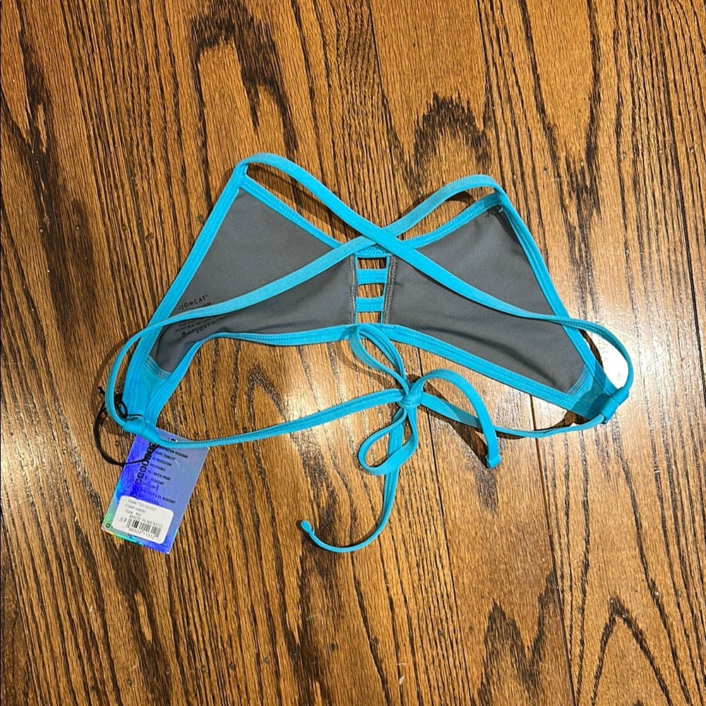 NWT! Jolyn Tomcat bikini top XS Hawaii blue - Picture 2 of 3